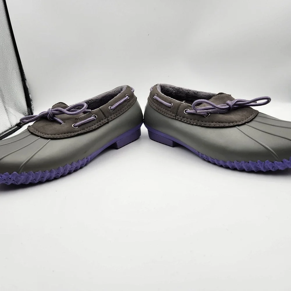 JBU Jambu Duck Shoes Womens 9.5 Grey Gwen Weather Ready Faux Fur Lined Rain Shoe